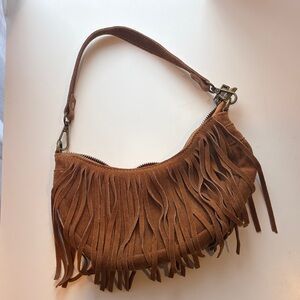 Bohemian Fringe Shoulder Bag - Tan